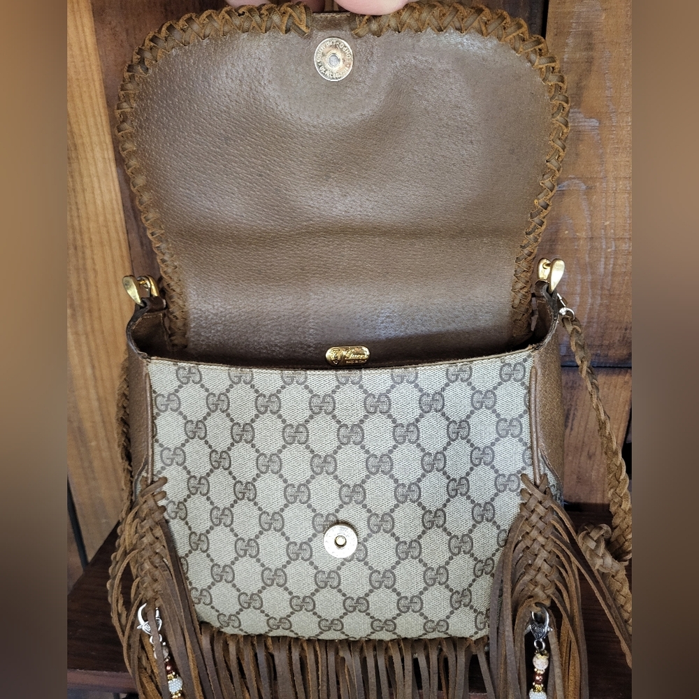 Gucci Fringe Crossbody Bag Vintage Boho Bag Style Western Bag Southwestern Bag - Picture 11 of 14